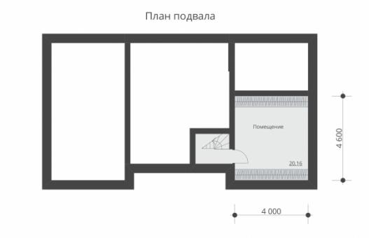 Проект одноэтажного дома с подвалом