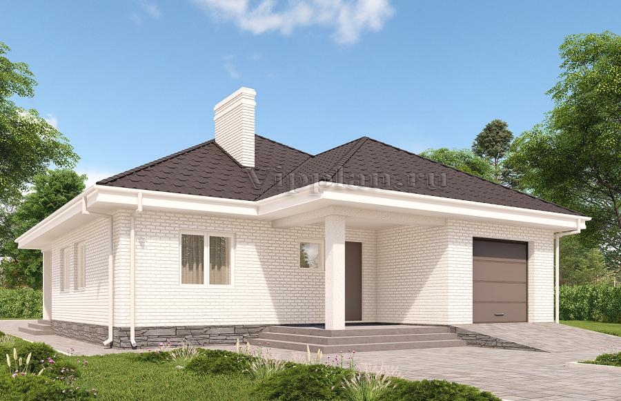 Одноэтажный дом с гаражом и просторной гостиной